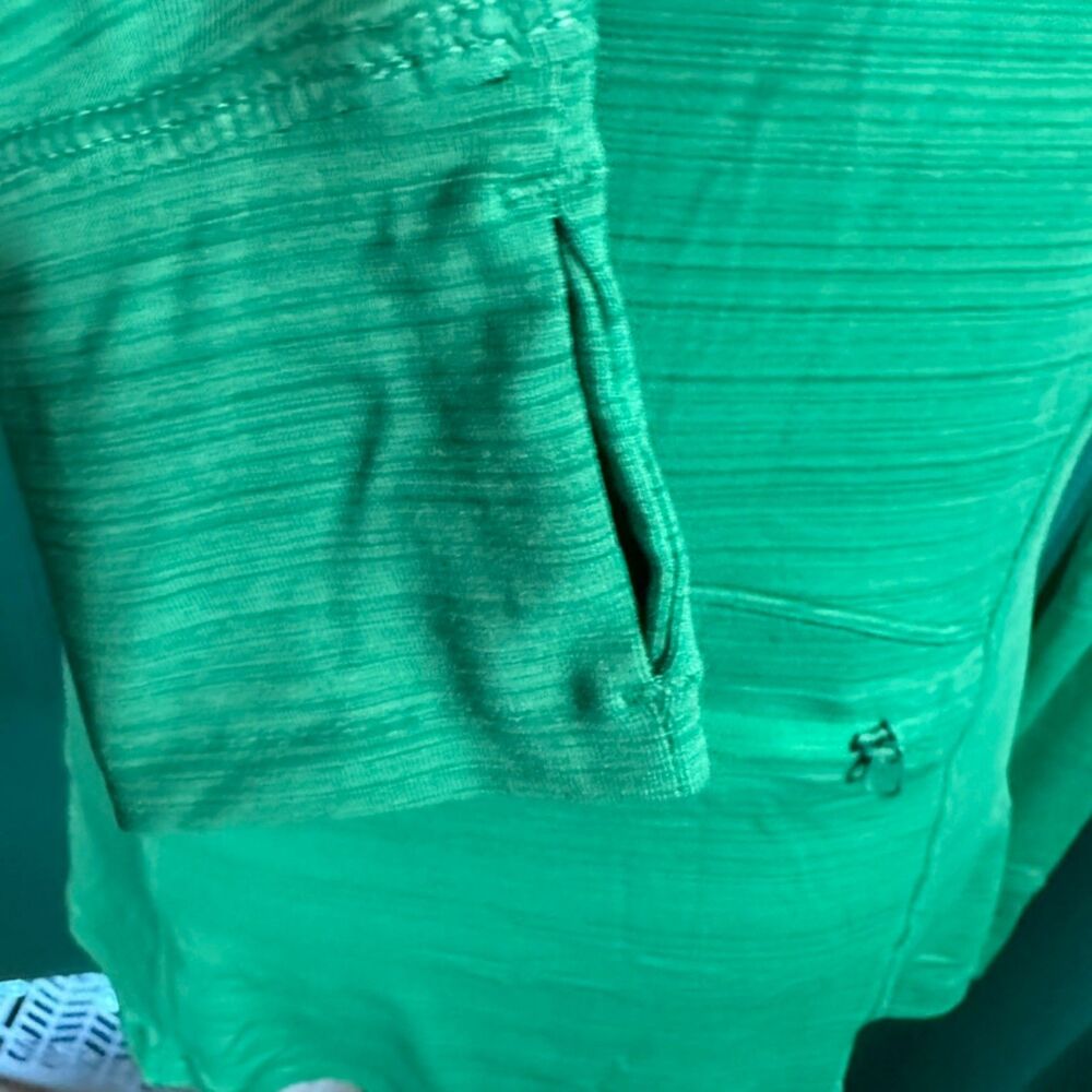 Athleta Green Quarter Zip Long Sleeve Athletic Top Women's Size XS Activewear - Picture 5 of 9
